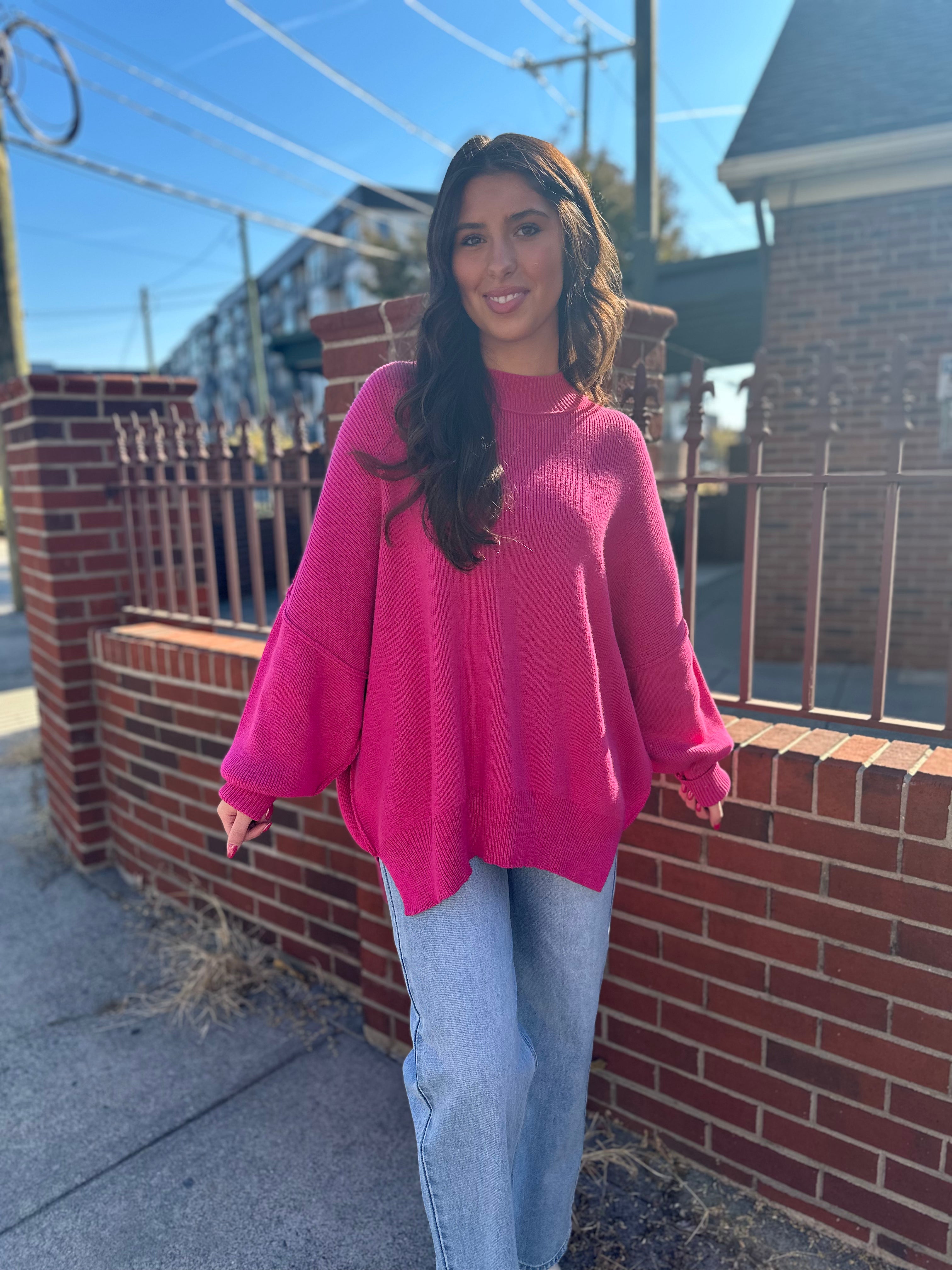 Furry pink clearance sweater