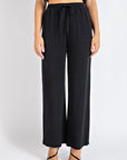 Black Linen Drawstring Pants