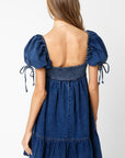 *Restocked* Denim Baby Doll Dress- Dark Wash