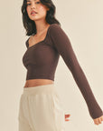 Seamless Long Sleeve Top- Chocolate