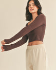 Seamless Long Sleeve Top- Chocolate