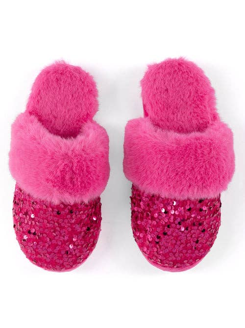 Sequin Slippers- Magenta