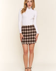 Brown Plaid Skirt