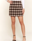 Brown Plaid Skirt