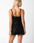 Sequin Side Slit Mini Dress