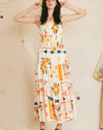 Citrus Print Maxi Dress