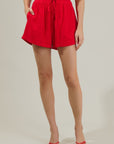 Drawstring Shorts- Red