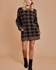 Sweater Dress- Houndstooth