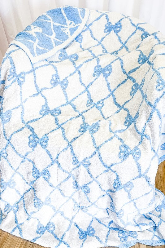 Blue Bow Luxe Blanket