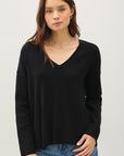 Center Seam Sweater- Black