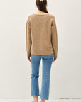 Relaxed V-Neck Sweater- Mocha