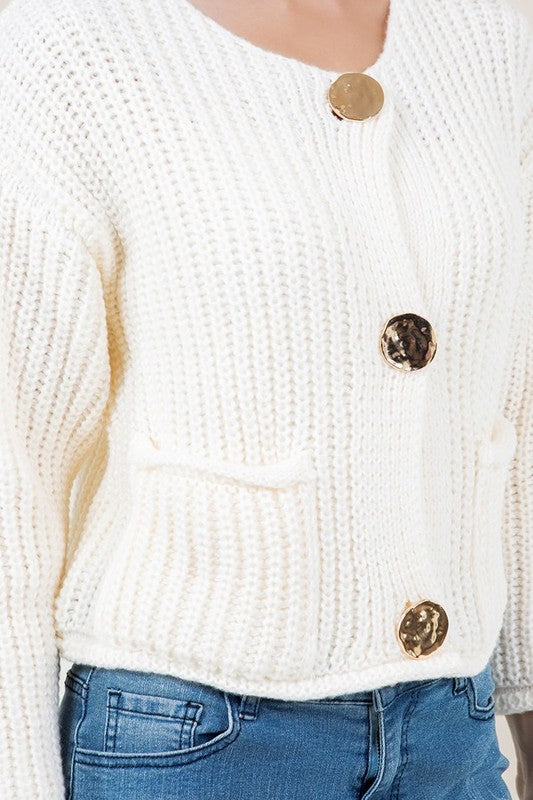 Knit Cardigan- Cream