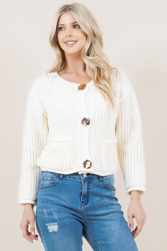 Knit Cardigan- Cream