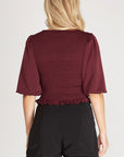 Smocked Top- Wine