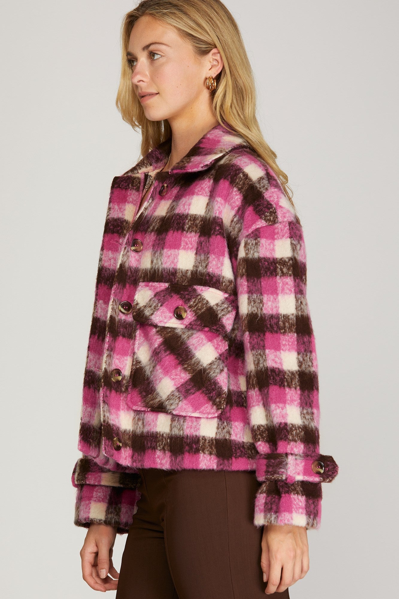 Brushed Plaid Jacket