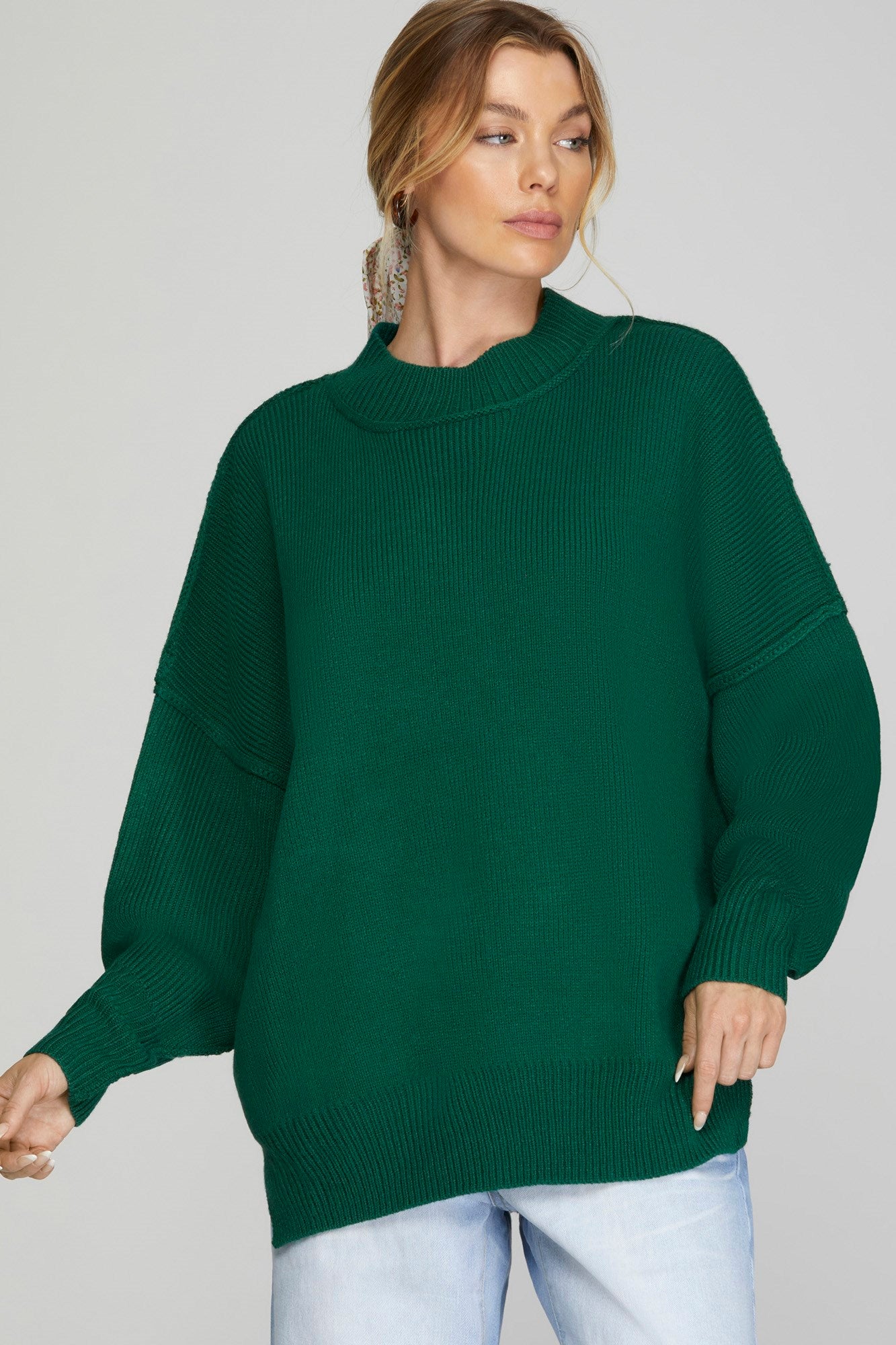 Oversized Mock Neck Sweater