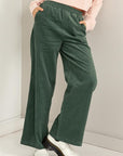 Corduroy Pull On Pants- Green