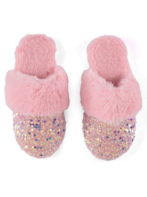 Sequin Slippers- Blush Pink