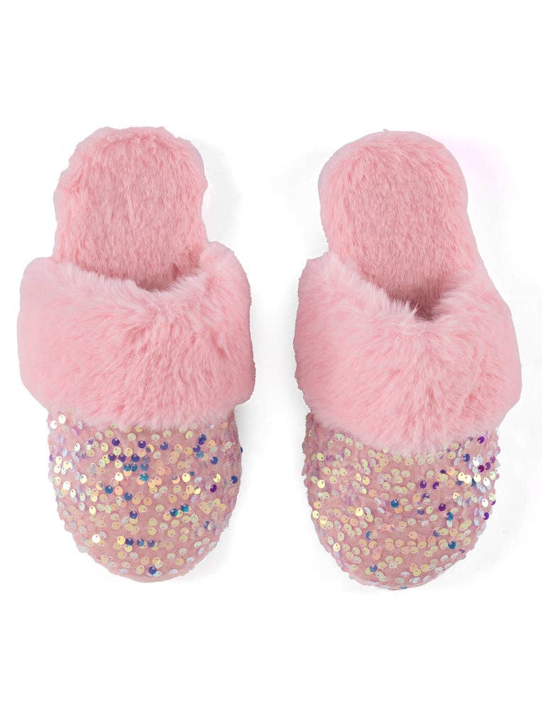 Sequin Slippers- Blush Pink