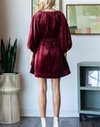 Velvet Puff Sleeve Dress