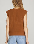 Coffee Shop Chats Sweater Vest- Camel