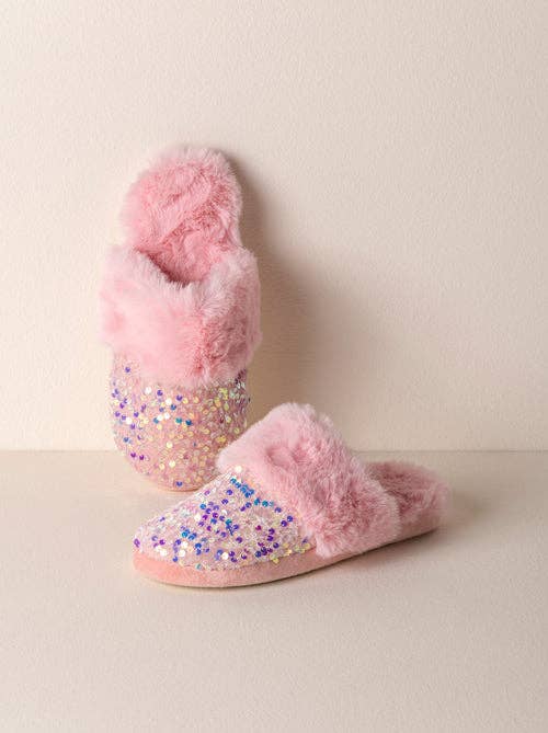 Sequin Slippers- Blush Pink