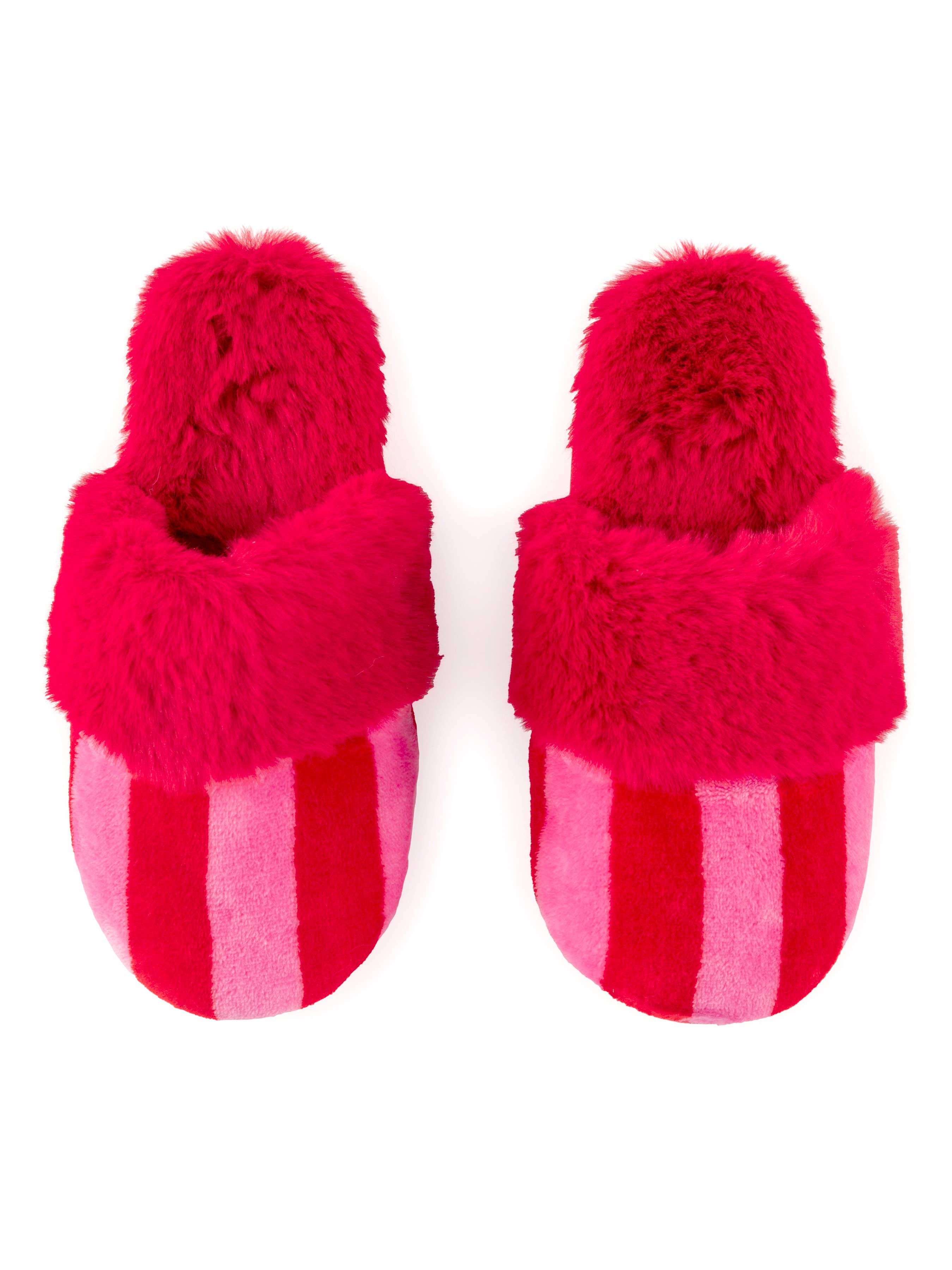 Stripe Slippers- Red &amp; Pink